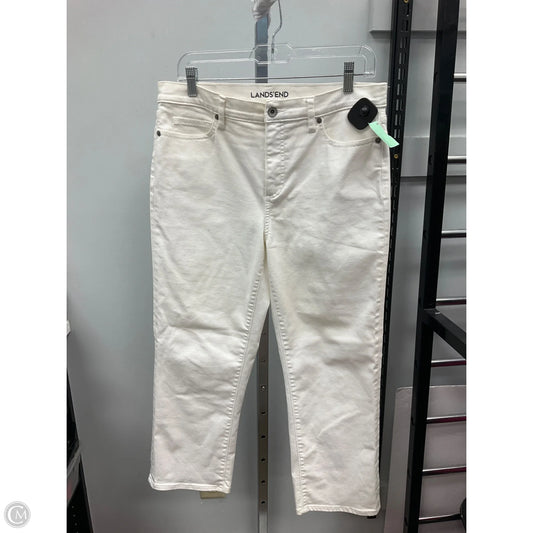 Jeans Straight By Lands End In White, Size: 12