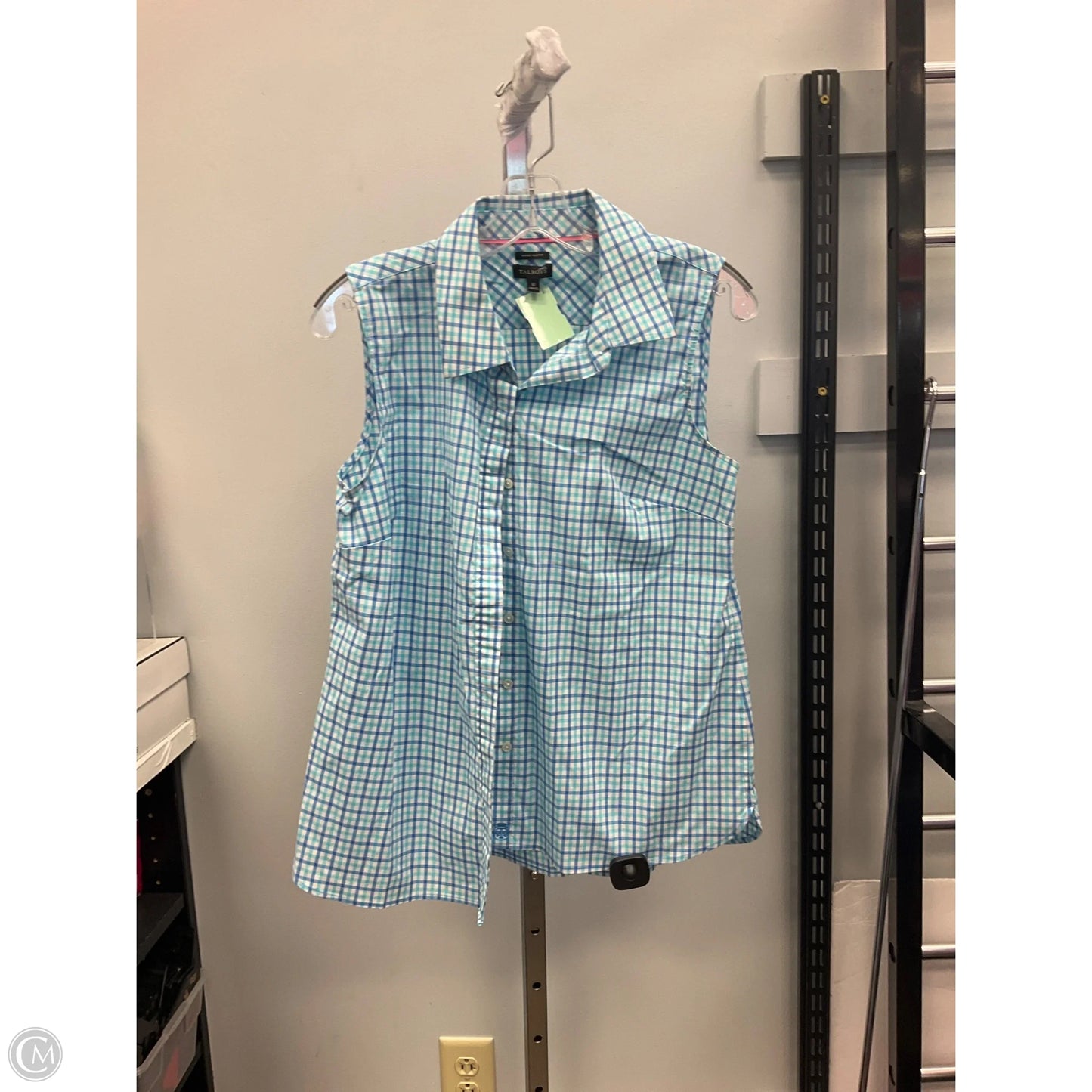 Top Sleeveless By Talbots In Checkered Pattern, Size: 10