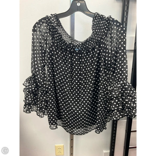 Top 3/4 Sleeve By Cece In Polkadot Pattern, Size: M