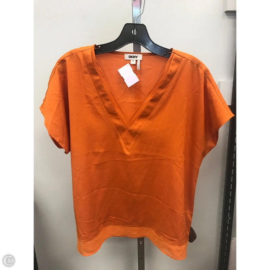 Top Short Sleeve By Dkny In Orange, Size: M