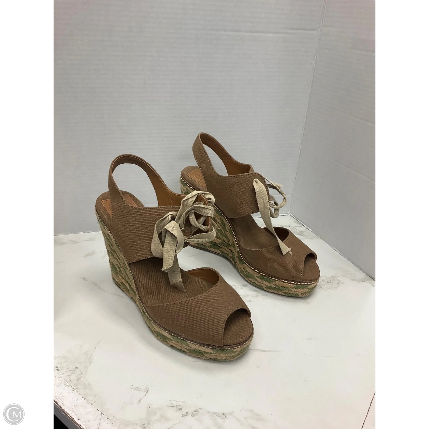Sandals Designer By Tory Burch In Brown & Green, Size: 11