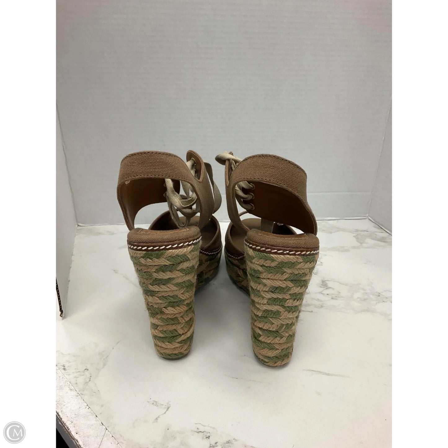 Sandals Designer By Tory Burch In Brown & Green, Size: 11