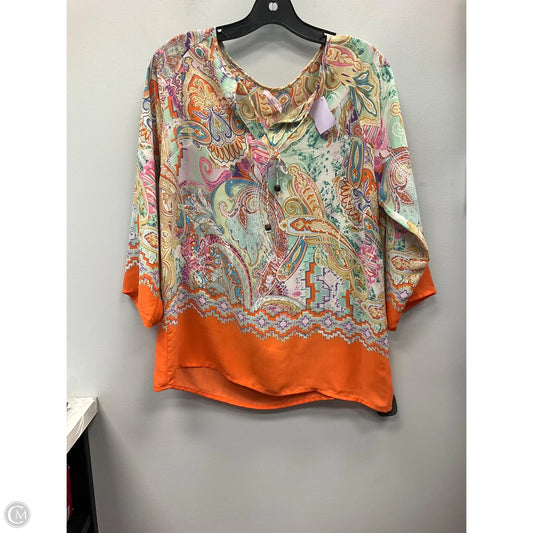 Top 3/4 Sleeve By Saint Tropez In Multi-colored, Size: M