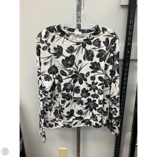 Athletic Top Long Sleeve Crewneck By Tail In Black & White, Size: L
