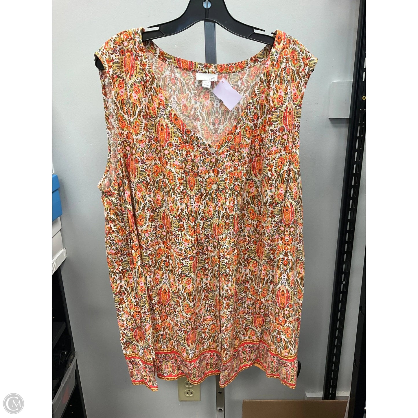 Top Sleeveless By J. Jill In Floral Print, Size: 3x