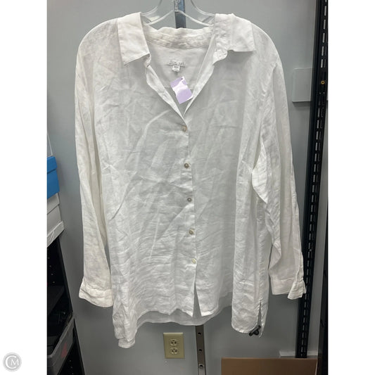 Blouse Long Sleeve By J. Jill In White, Size: 3x