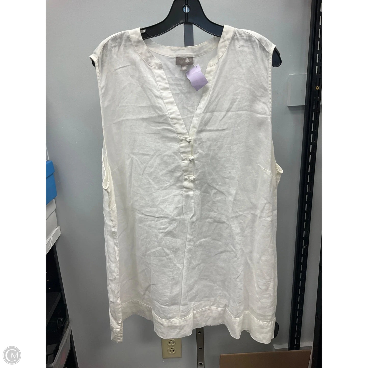 Top Sleeveless By J. Jill In White, Size: 3x