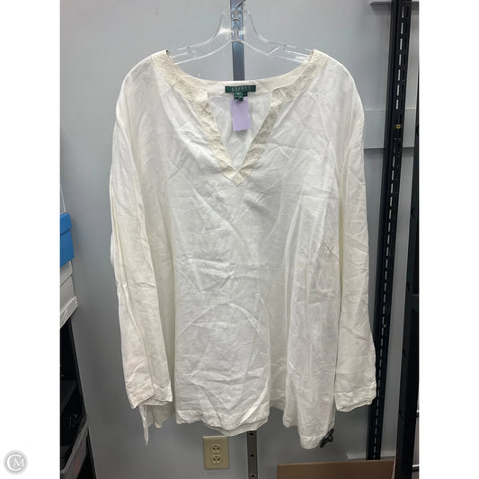 Top Long Sleeve By Lauren By Ralph Lauren In Ivory, Size: 3x