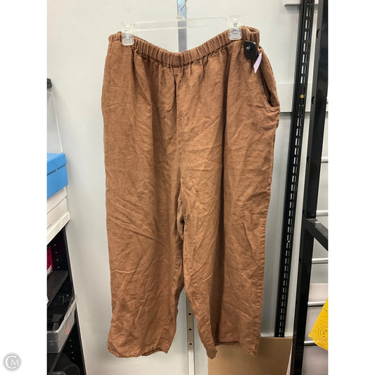 Pants Cropped By Flax In Brown, Size: 3x