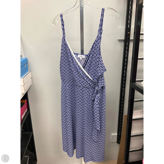 Dress Casual Short By Gilli In Blue & White, Size: 1x