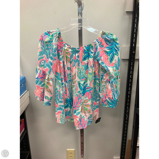 Top 3/4 Sleeve Designer By Lilly Pulitzer In Multi-colored, Size: Xs
