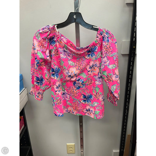 Top 3/4 Sleeve Designer By Lilly Pulitzer In Floral Print, Size: Xs