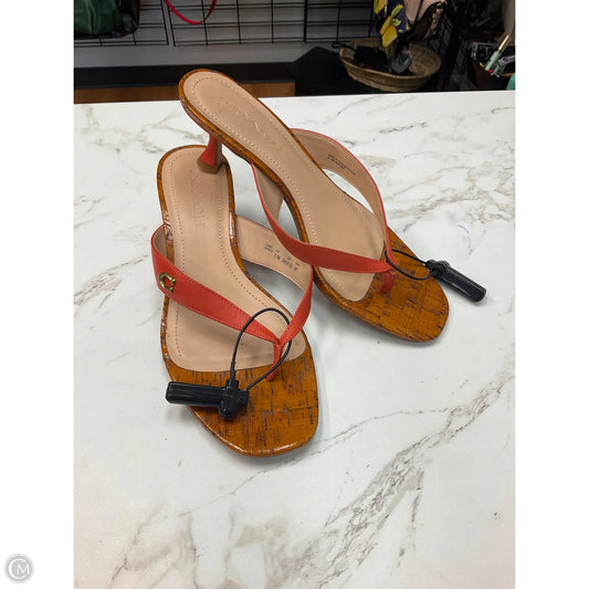 Sandals Designer By Coach In Orange, Size: 7.5