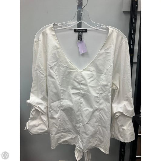 Top Long Sleeve By Inc In White, Size: M