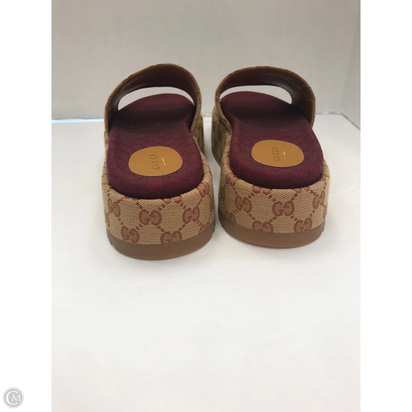 Sandals Luxury Designer By Gucci In Tan, Size: 9