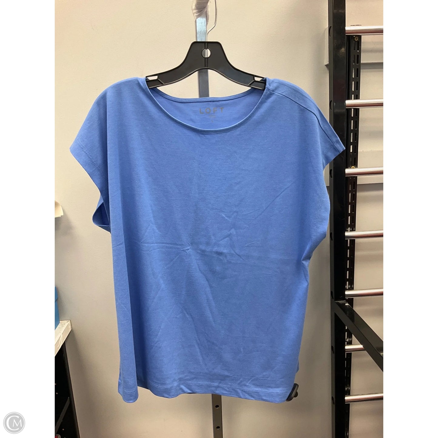 Top Short Sleeve Basic By Loft In Blue, Size: L
