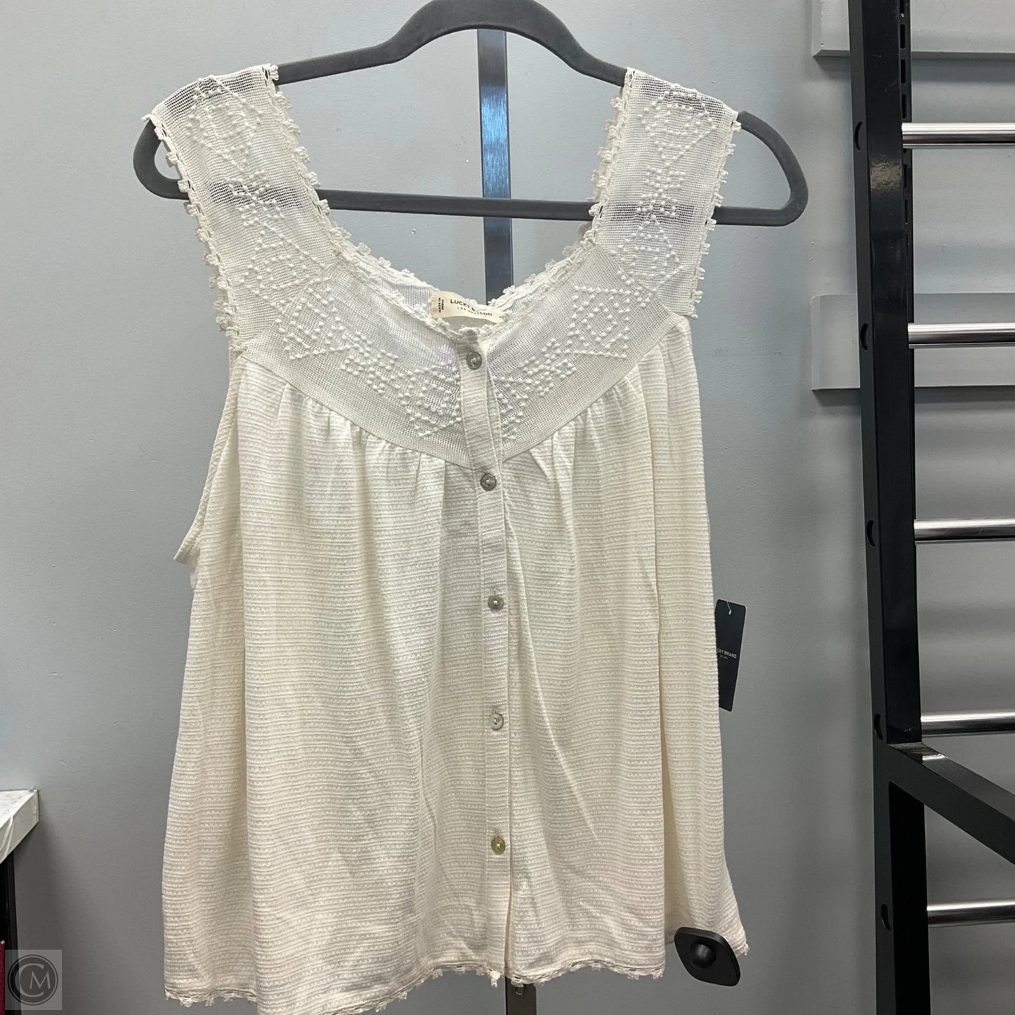 Top Sleeveless By Lucky Brand In Cream, Size: L