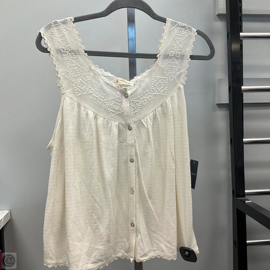 Top Sleeveless By Lucky Brand In Cream, Size: L