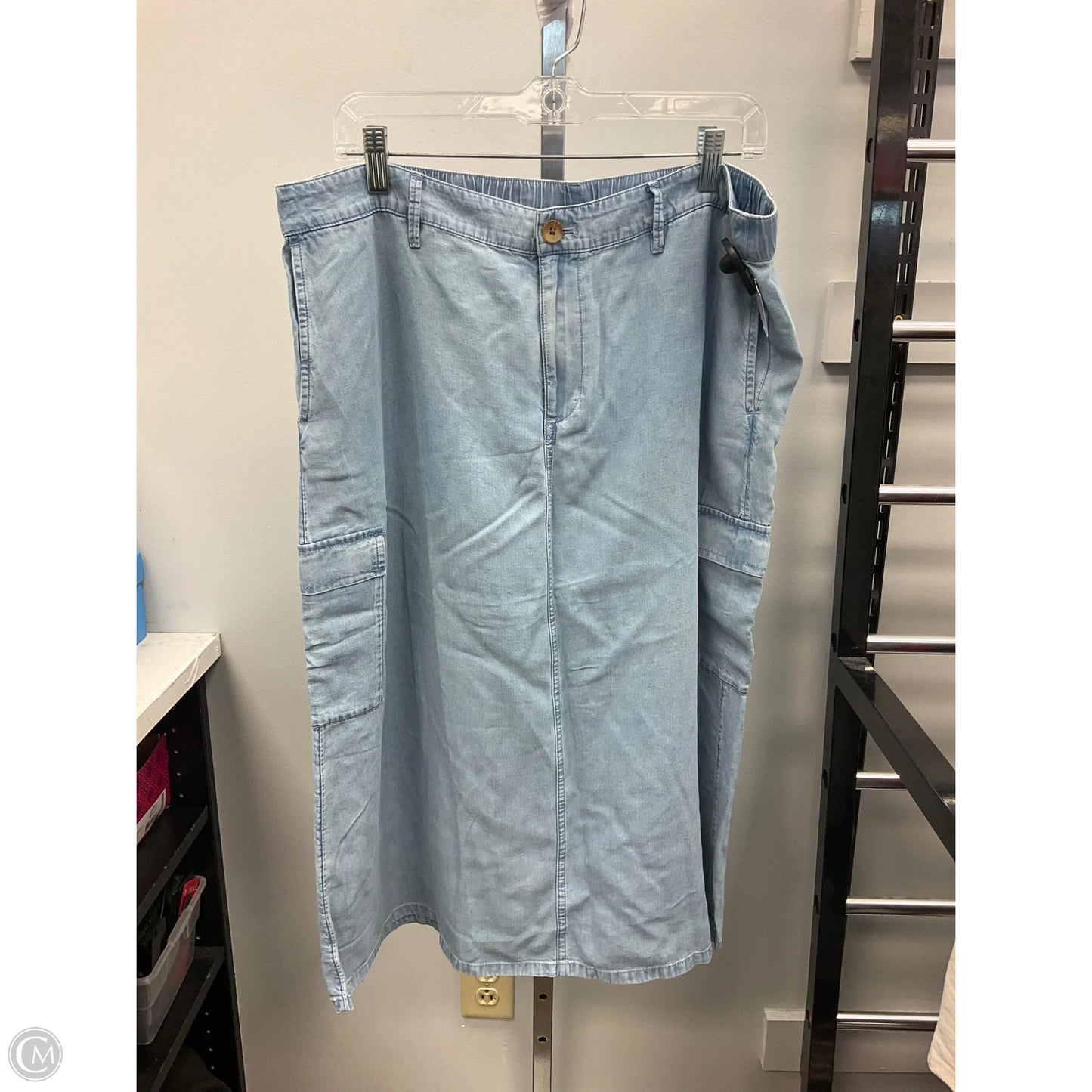Skirt Midi By J. Jill In Blue Denim, Size: Lp