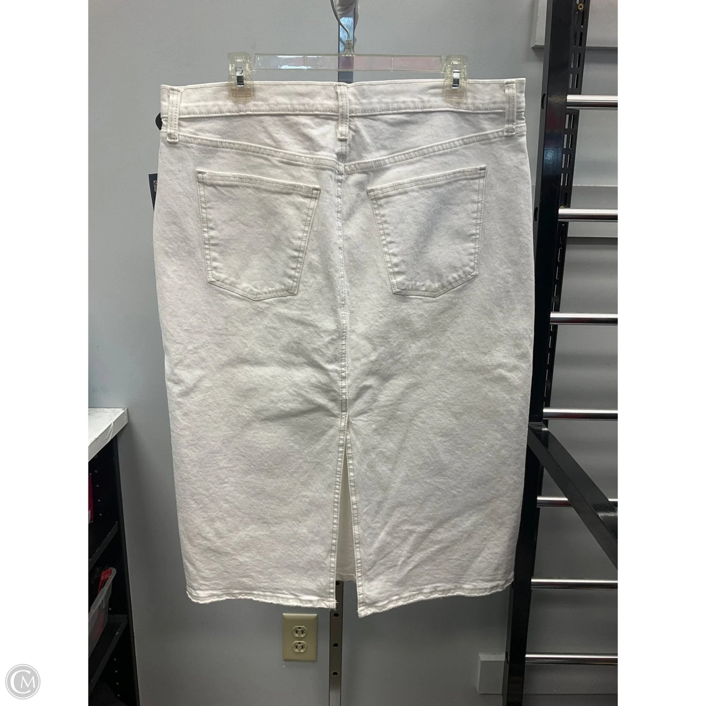 Skirt Midi By Universal Thread In White Denim, Size: 14