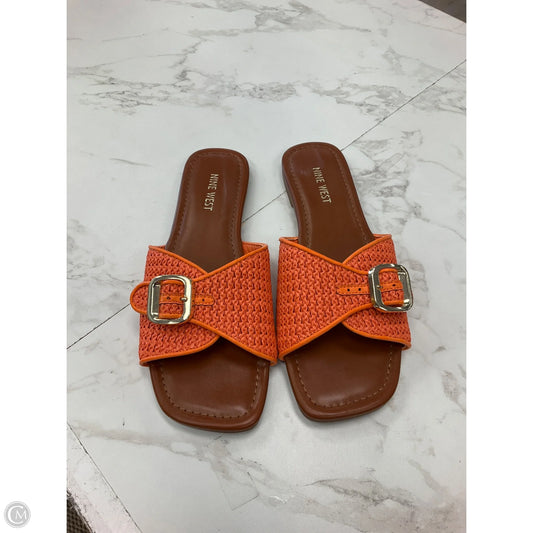 Sandals Flats By Nine West In Orange, Size: 8.5