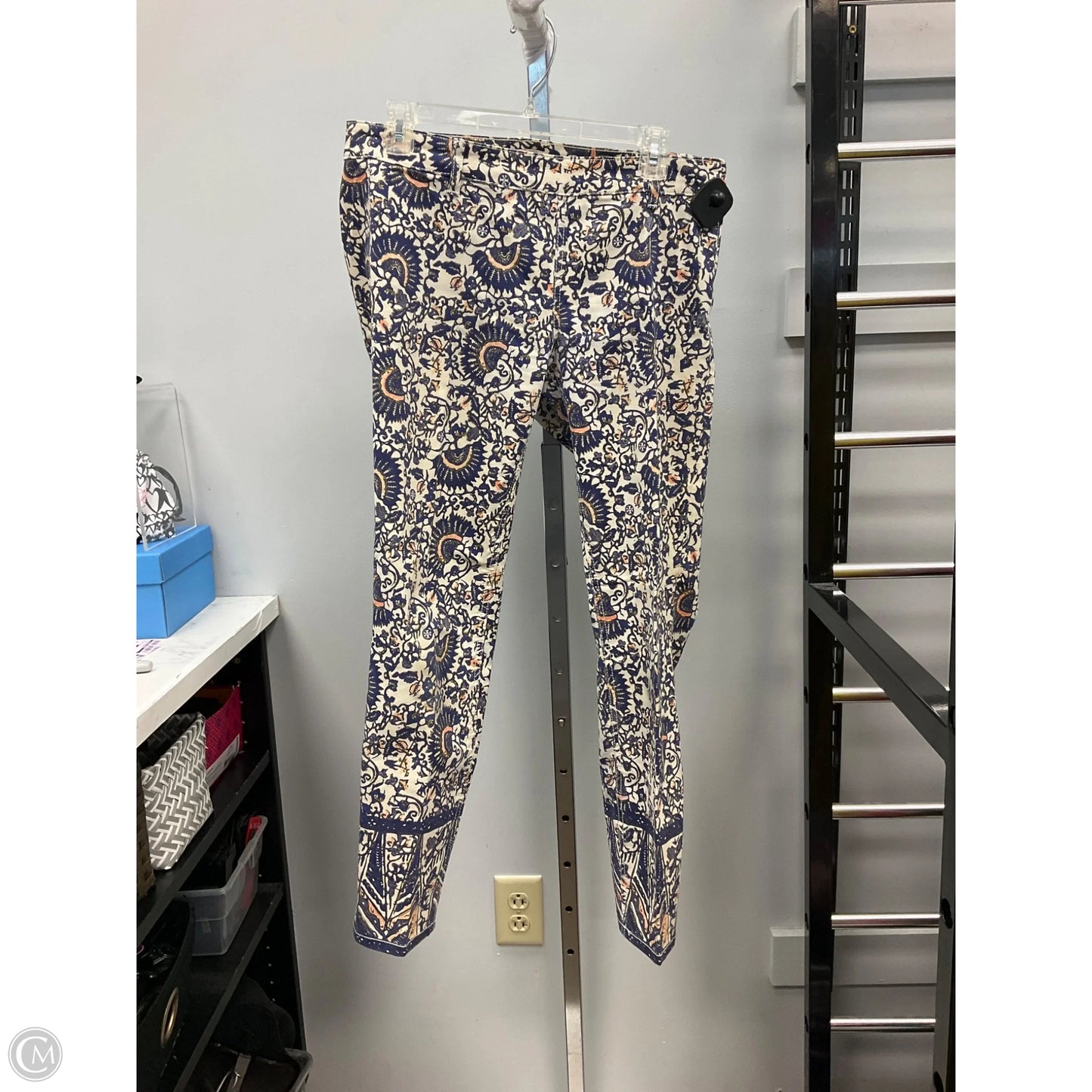 Jeans Designer By Tory Burch In Blue & Cream, Size: 8