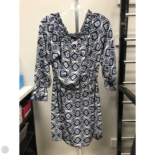 Dress Casual Short By Aqua In Blue & White, Size: L
