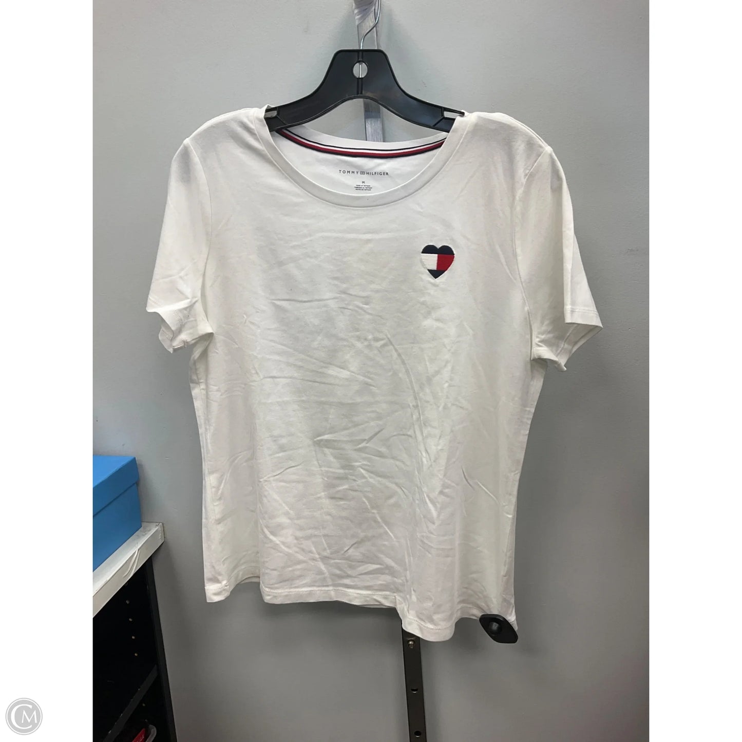 Top Short Sleeve By Tommy Hilfiger In White, Size: M