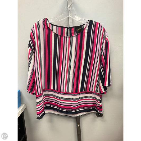 Top Short Sleeve By W5 In Striped Pattern, Size: M