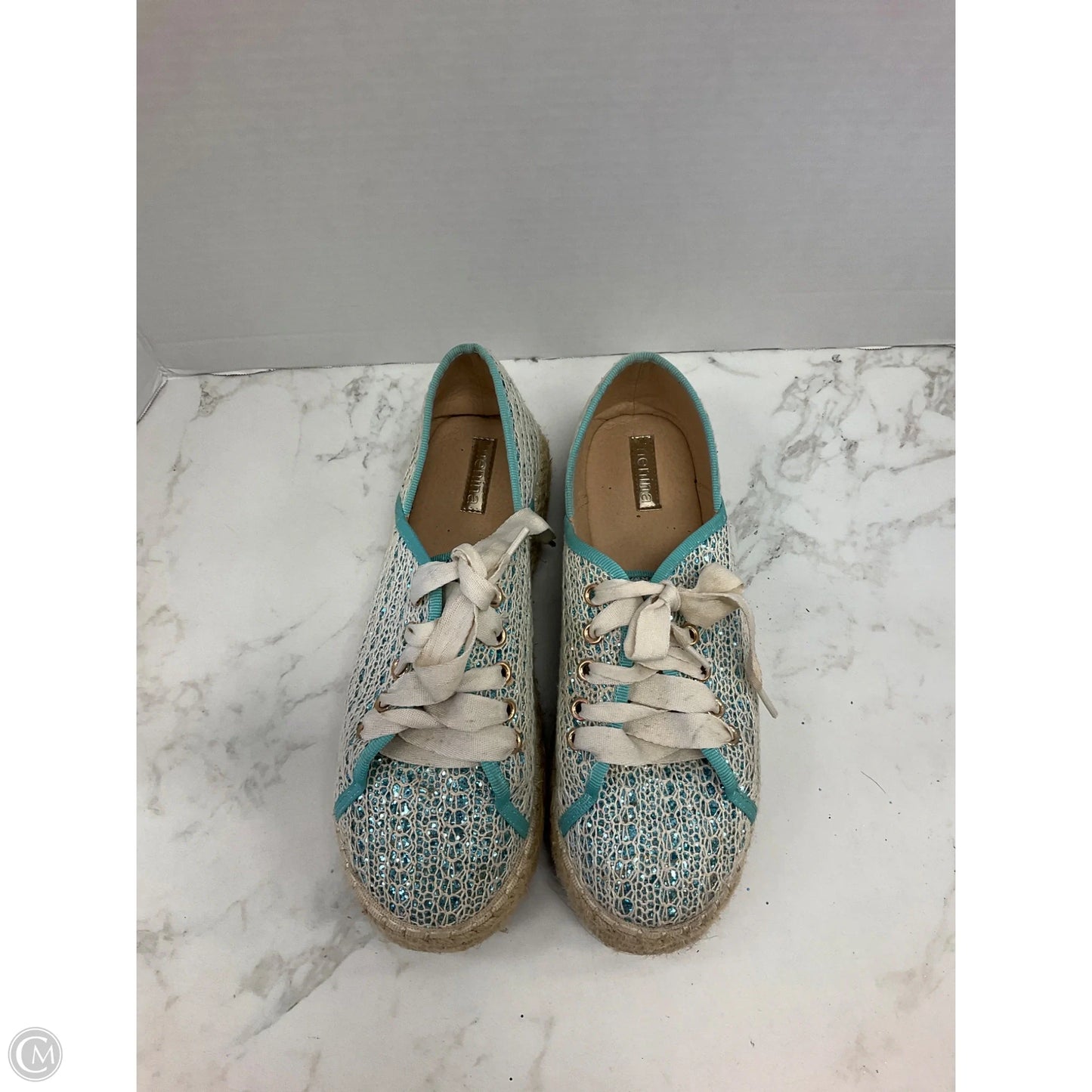 Shoes Heels Platform By Cme In Aqua, Size: 9
