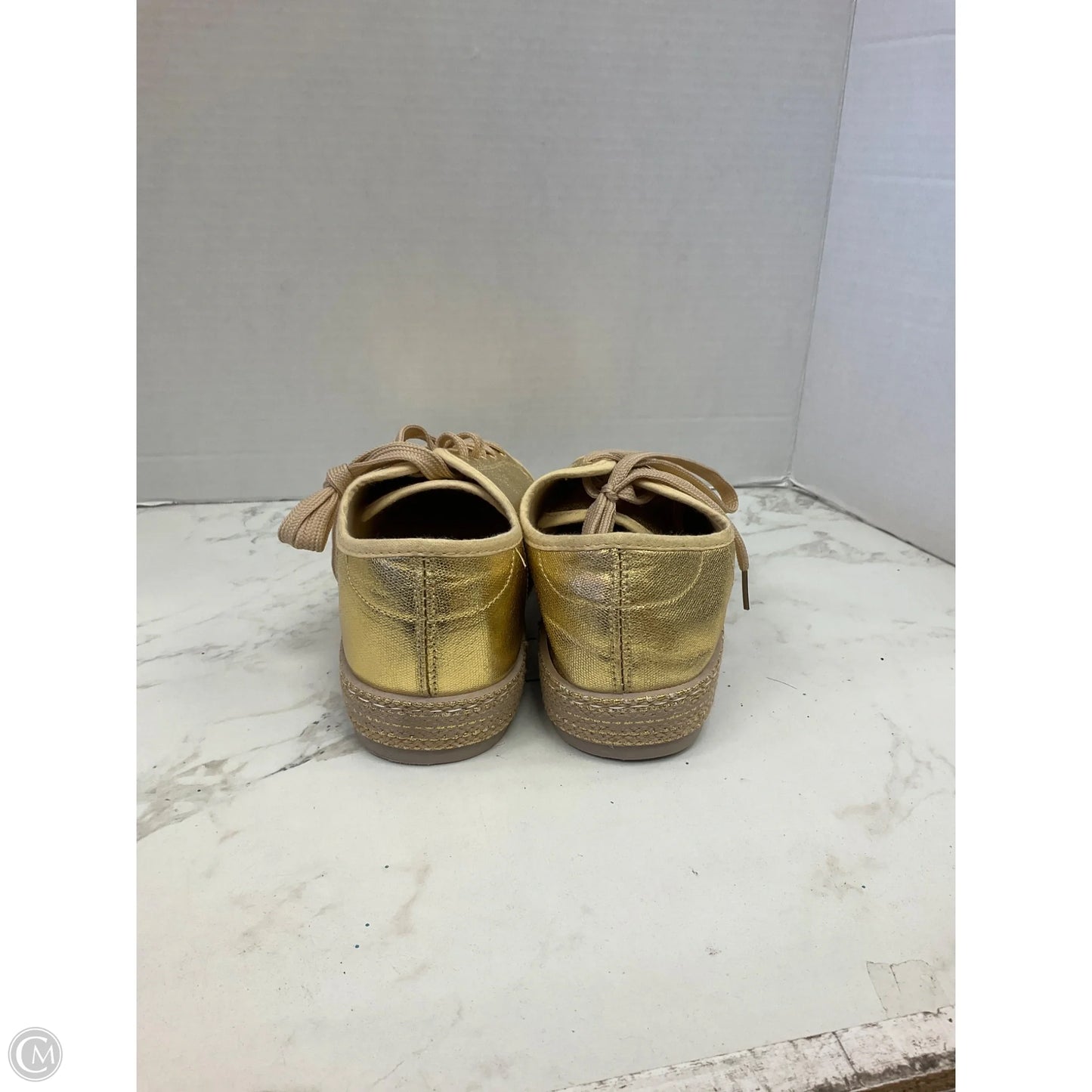 Shoes Heels Platform By Rouge In Gold, Size: 8.5