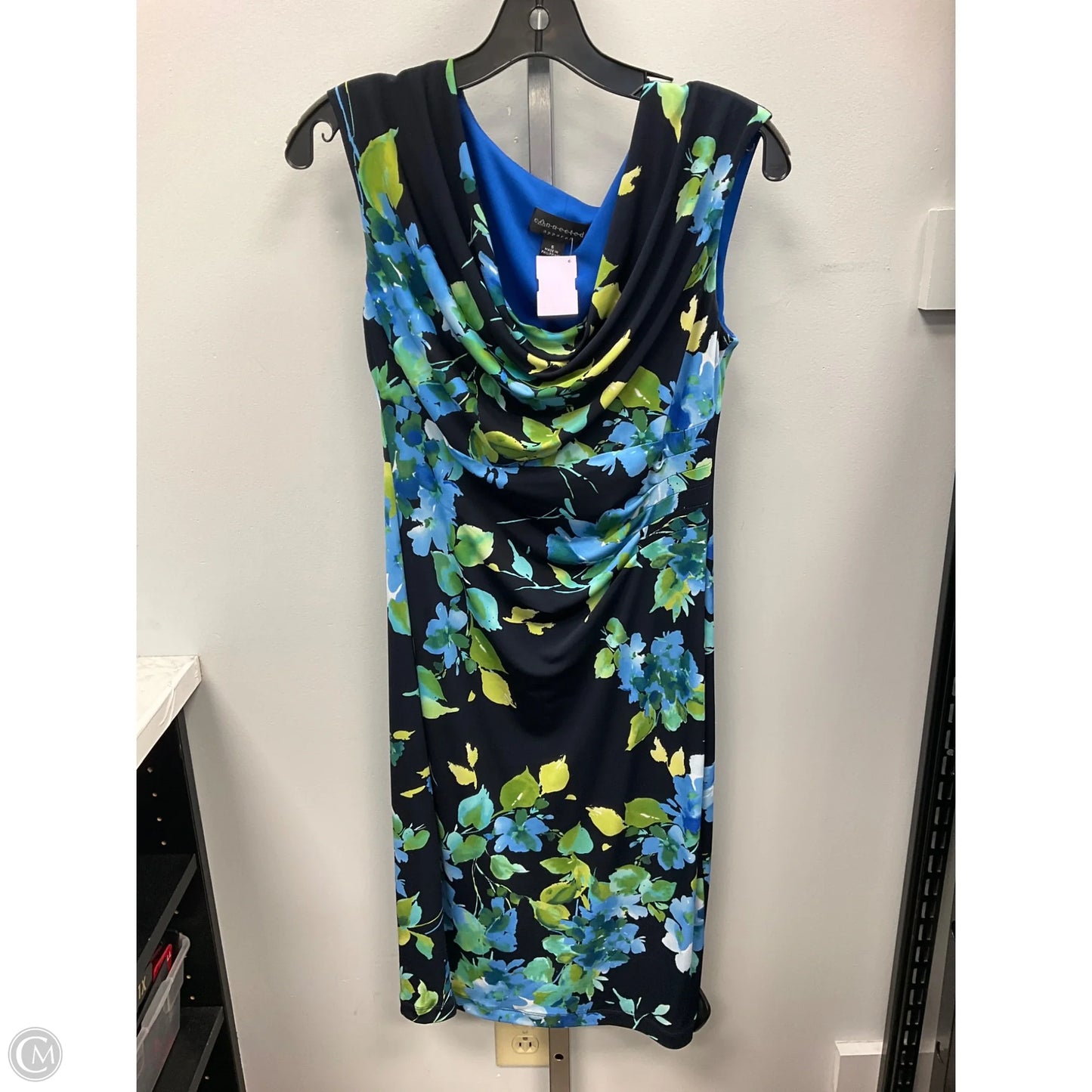Dress Casual Midi By Connected Apparel In Blue & White, Size: 6