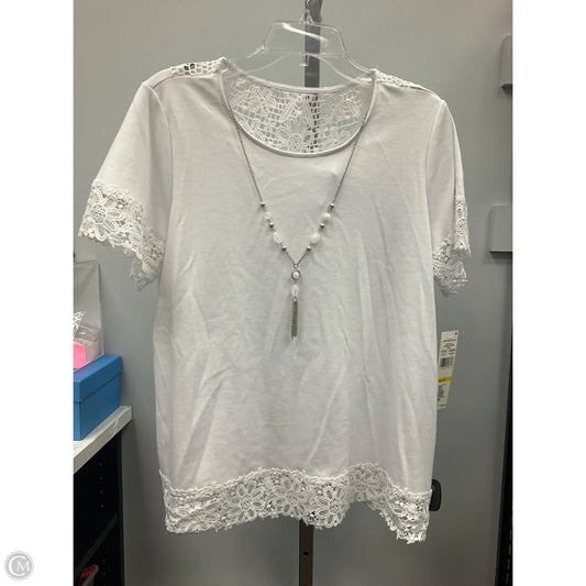 Top Short Sleeve By Alfred Dunner In White, Size: M