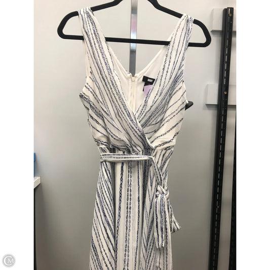 Dress Casual Midi By Dkny In Blue & White, Size: 8