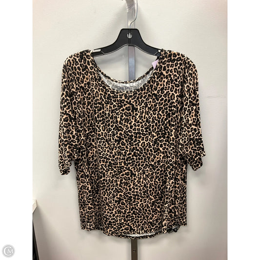 Top Short Sleeve By Apt 9 In Animal Print, Size: Xl