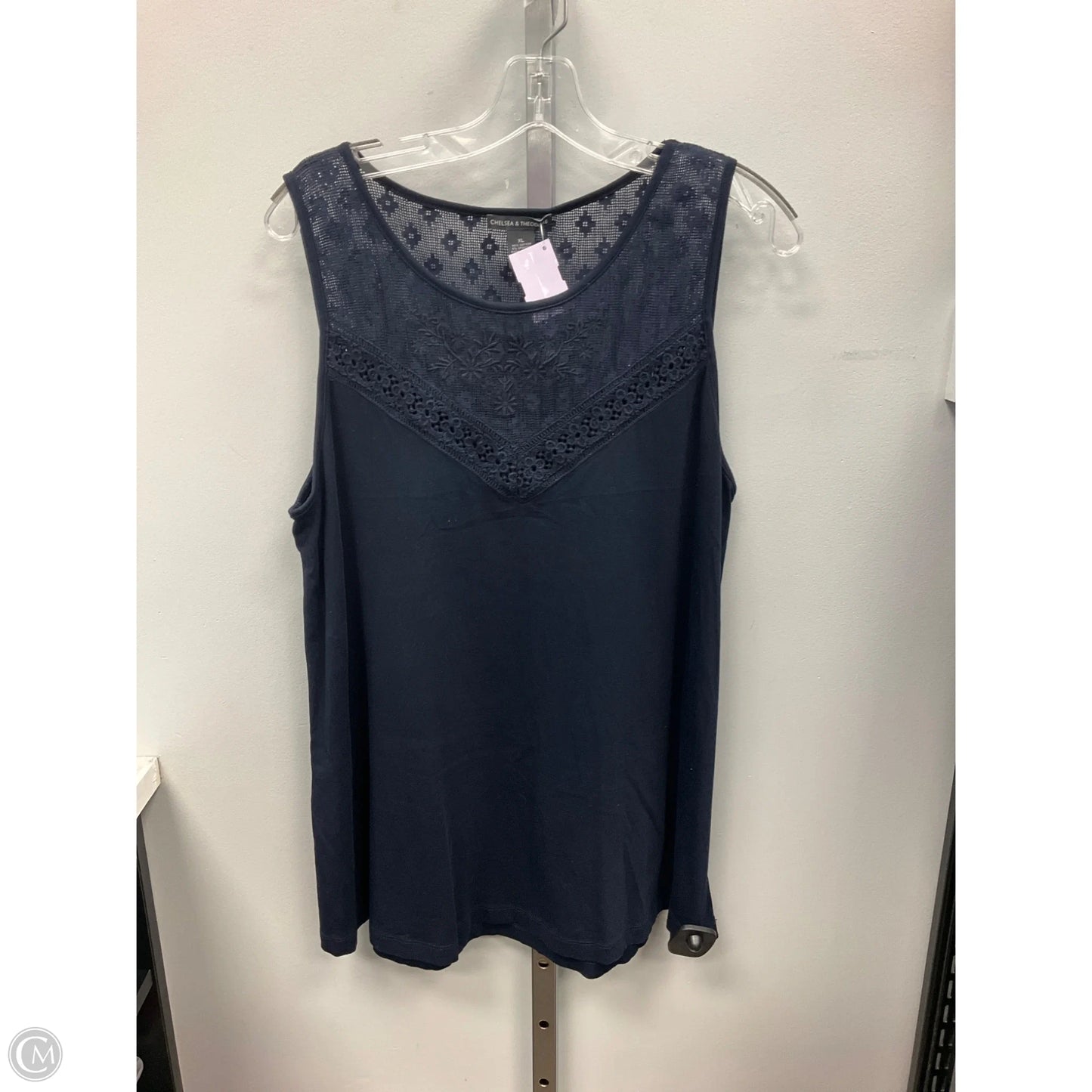 Top Sleeveless By Chelsea And Theodore In Navy, Size: Xl