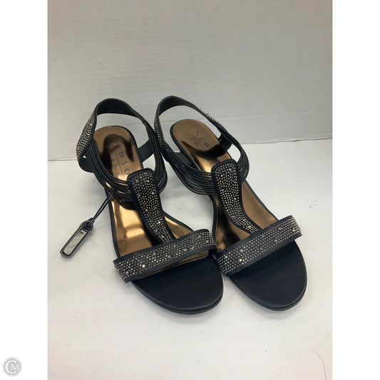Sandals Heels Wedge By Clothes Mentor In Black, Size: 10