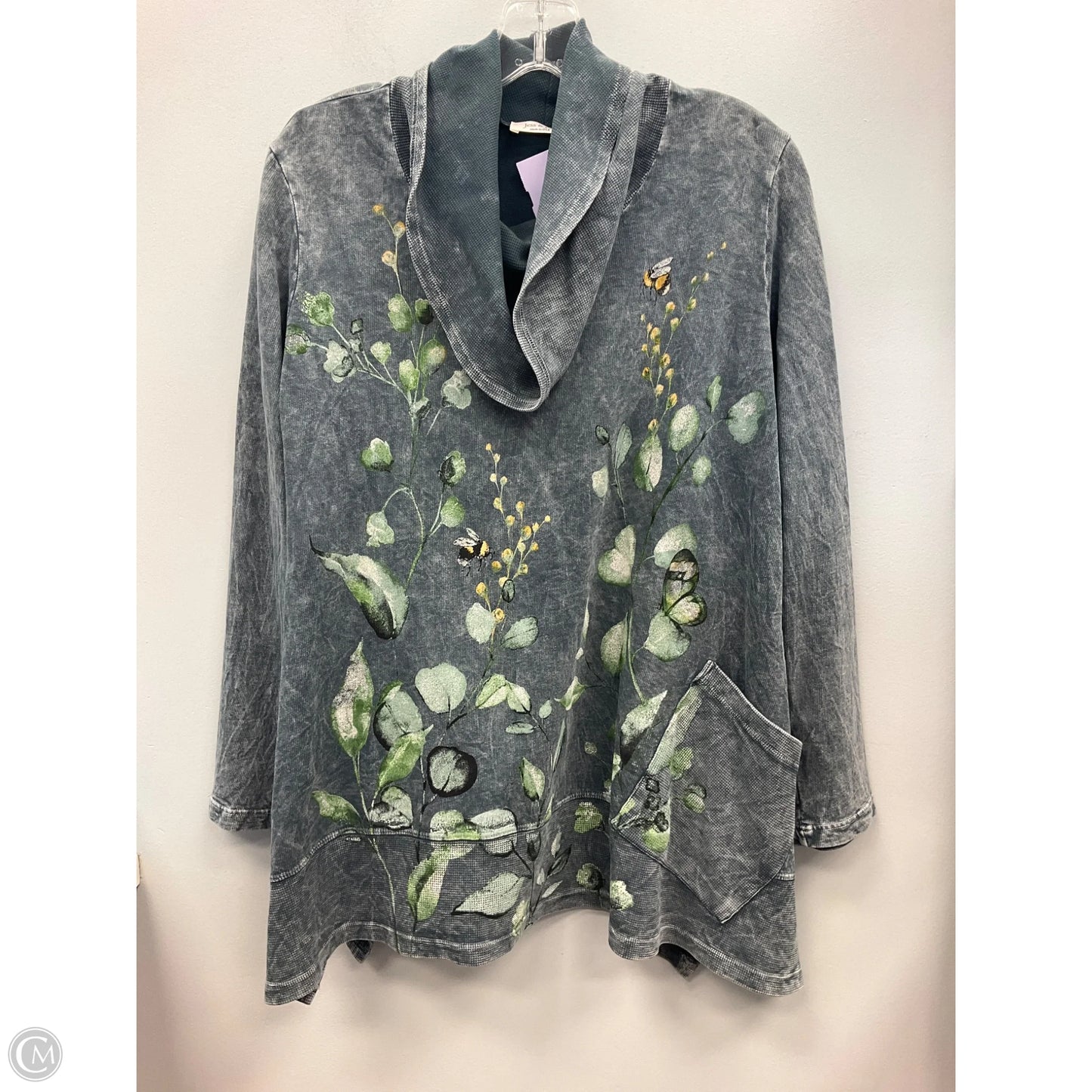 Top Long Sleeve By Jess And Jane In Grey, Size: S