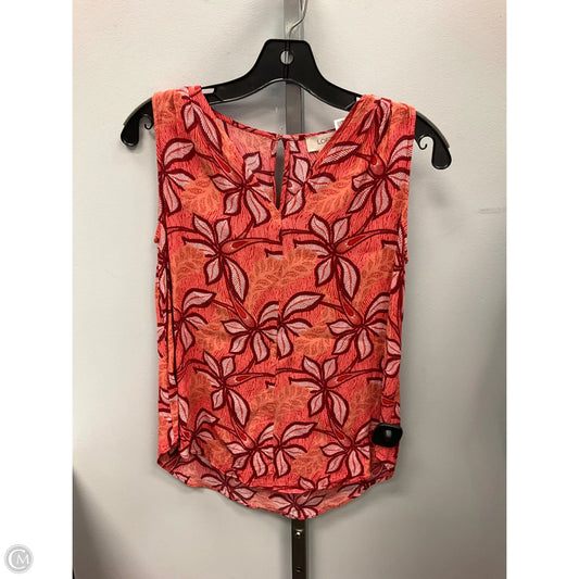 Top Sleeveless By Loft In Floral Print, Size: Xs