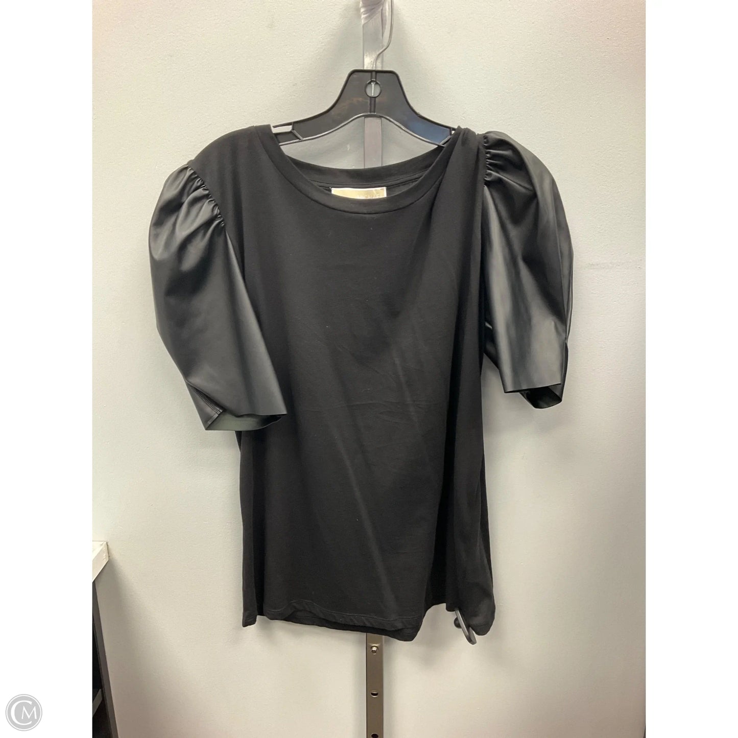 Top Short Sleeve Designer By Michael Kors In Black, Size: L