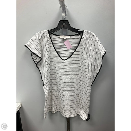 Top Short Sleeve By Loft In Striped Pattern, Size: L