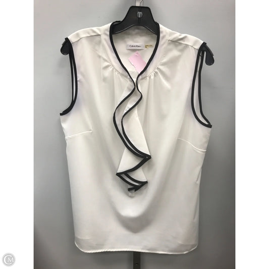 Top Sleeveless By Calvin Klein In Ivory, Size: Xl