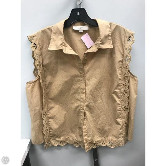 Top Sleeveless By Loft In Tan, Size: Xl