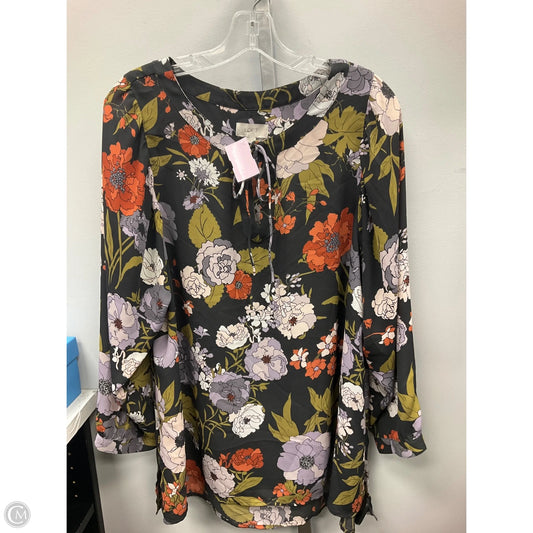Top Long Sleeve By Loft In Floral Print, Size: Xlarge