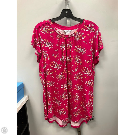 Top Short Sleeve By Liz Claiborne In Pink, Size: Xl