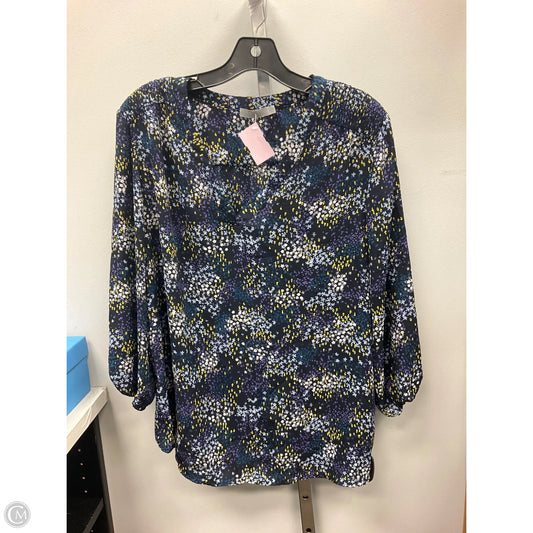 Top 3/4 Sleeve By Dalia In Floral Print, Size: Xl