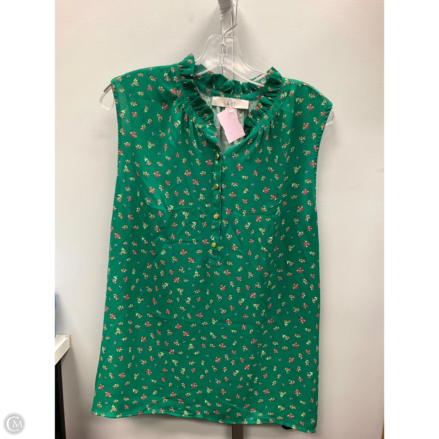 Top Sleeveless By Loft In Floral Print, Size: Xl