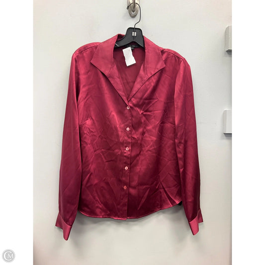 Blouse Designer By Lafayette 148 In Red, Size: 8