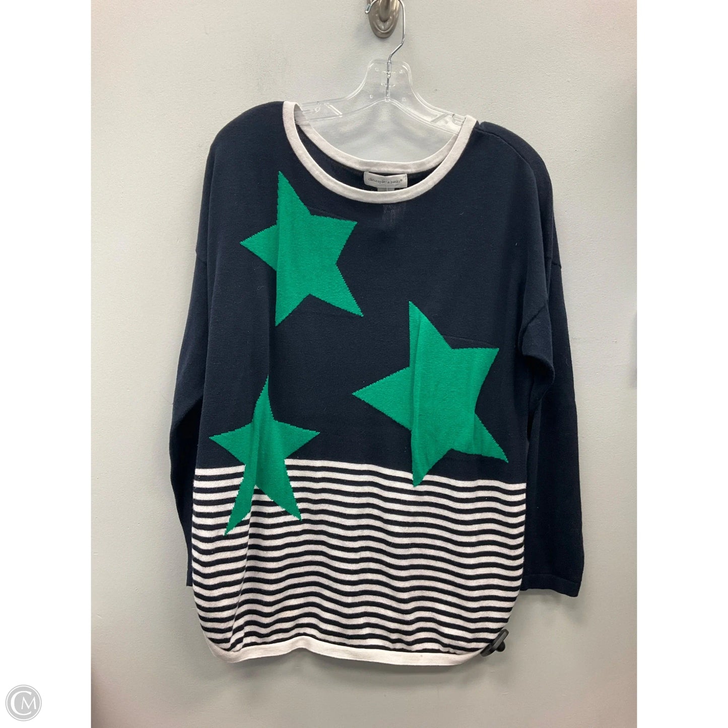 Sweater By Christopher And Banks In Blue & Green, Size: L