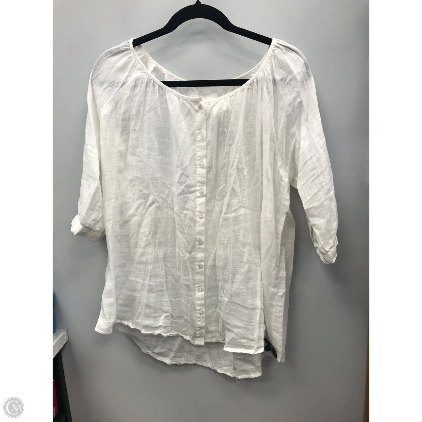 Top Short Sleeve By Cmc In Ivory, Size: Mp